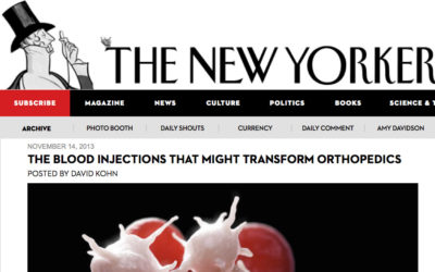 An Excellent New Yorker Article on PRP for Sports-Related Injuries